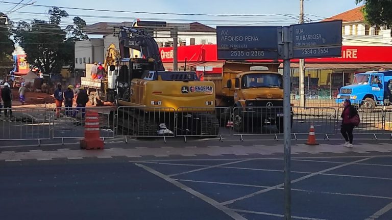 Agetran fecha parte da avenida Afonso Pena e 13 de Maio para obras no centro