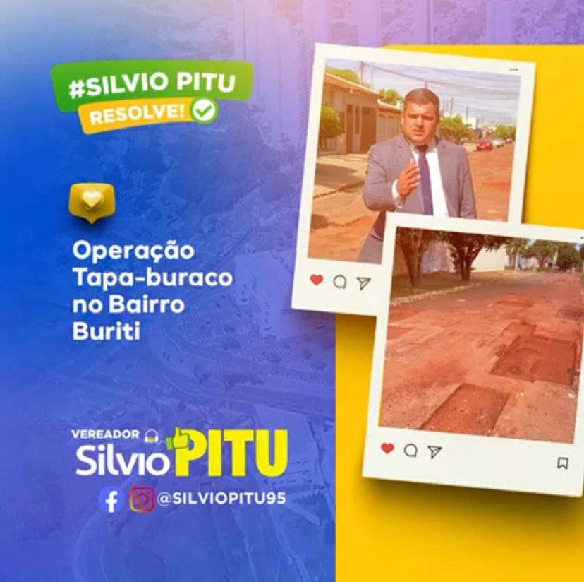 Após solicitação do Vereador Silvio Pitu, bairro Buruti recebe tapa-buraco