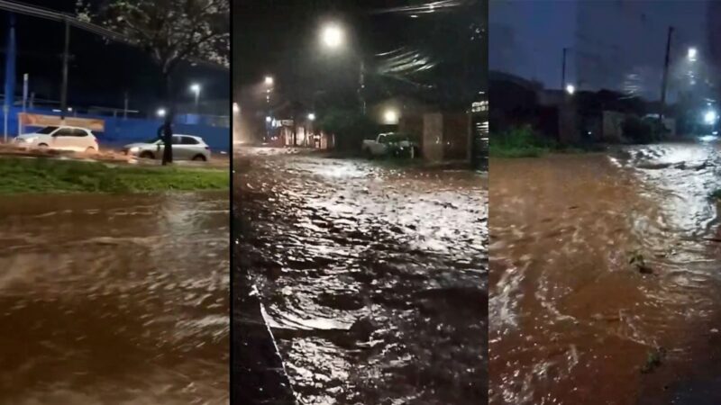 Temporal deixa bairros sem energia e provoca alagamentos em Campo Grande